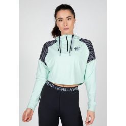 Zion Cropped Bluza z kapturem - Zielony. Zielone bluzy GORILLA WEAR, na zimę, bez wzorów, z kapturem, na fitness i siłownię. Za 255.50 zł.