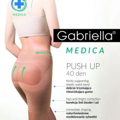 Rajstopy Gabriella Push Up 40 den beige. Brązowe bielizna modelująca Gabriella, bez wzorów, z elastanu. Za 36.90 zł.