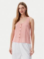 Vero Moda Top Bumpy 10325830 Czerwony Standard Fit. Czerwone topy Vero Moda, s, bez wzorów, z wiskozy, bez kołnierzyka, bez ramiączek. Za 69.99 zł.