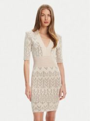 Marciano Guess Sukienka dzianinowa 5YGK20 5877Z Beżowy Slim Fit. Brązowe sukienki Marciano Guess, z aplikacjami, z dzianiny, bez kołnierzyka, bez ramiączek. Za 1,089.00 zł.