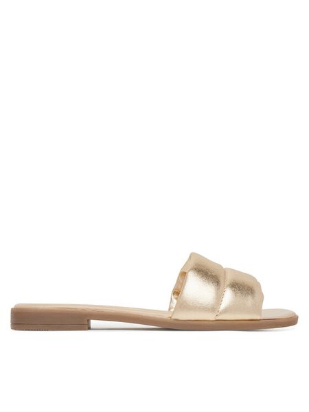 Lasocki Klapki WI16-MENA-16 Złoty. Żółte klapki Lasocki, bez wzorów, ze skóry, bez obcasa, bez zapięcia. Za 129.99 zł.