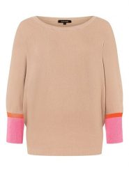More & More Sweter w kolorze beżowo-różowym rozmiar: 42. Brązowe swetry More & More, s, bez wzorów, z wiskozy, klasyczne, bez ramiączek. Za 110.04 zł.