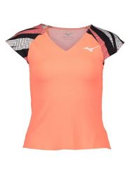 Mizuno Koszulka funkcyjna w kolorze czarno-pomarańczowym rozmiar: XS. Czarne t-shirty sportowe Mizuno, xs, bez wzorów, bez ramiączek, outdoorowe. Za 70.41 zł.