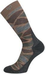 Skarpety merino WLJ. Brązowe skarpetki LASTING, bez wzorów, z elastanu. Za 49.10 zł.
