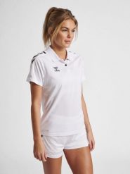 Damska koszulka polo Hummel Functional. Białe t-shirty sportowe Hummel, l, bez wzorów, z elastanu, bez ramiączek. Za 159.50 zł.