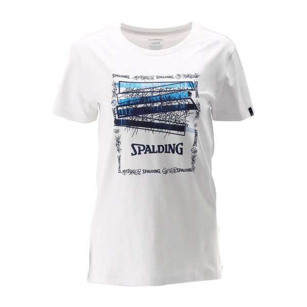 Koszulka damska Spalding Logo. Białe t-shirty sportowe spalding, bez wzorów, bez ramiączek, do koszykówki. Za 200.50 zł.