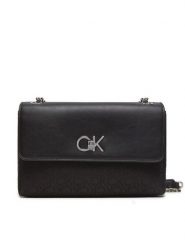 Calvin Klein Torebka Re-Lock Conv Shoulder Bag_Jqc K60K612641 Czarny. Czarne torebki klasyczne Calvin Klein, bez wzorów, ze skóry, bez dodatków. Za 459.99 zł.