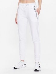 EA7 Emporio Armani Spodnie dresowe 3RTP65 TJCQZ 0102 Biały Regular Fit. Białe spodnie dresowe EA7 Emporio Armani, bez wzorów, z bawełny. Za 399.99 zł.