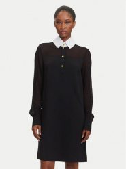 KARL LAGERFELD Sukienka koszulowa A3W13020 Czarny Regular Fit. Czarne sukienki KARL LAGERFELD, bez wzorów, z wiskozy, bez kołnierzyka, bez ramiączek, koszulowe. Za 939.99 zł.