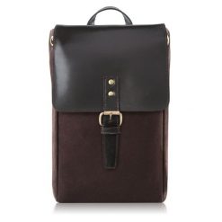 Plecak vintage PAOLO PERUZZI SI-04-BR brązowy. Brązowe plecaki PAOLO PERUZZI, bez wzorów, z materiału, bez dodatków. Za 159.99 zł.