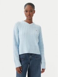 Tommy Hilfiger Sweter WW0WW48433 Niebieski jasny Regular Fit. Niebieskie swetry Tommy Hilfiger, xl, bez wzorów, z bawełny, bez ramiączek. Za 649.99 zł.