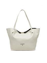 Patrizia Pepe Torebka 2B0130/L148 Biały. Białe shopper bag Patrizia Pepe, bez wzorów, ze skóry, bez dodatków. Za 969.99 zł.