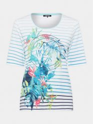 Olsen T-Shirt 11104824 Niebieski Regular Fit. Niebieskie t-shirty Olsen, bez wzorów, z bawełny, bez kołnierzyka, bez ramiączek. Za 189.99 zł.
