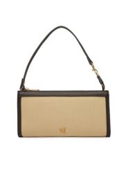 Calvin Klein Torebka Ck Canvas Convertible Pouch LV04F1126G Beżowy. Brązowe torebki klasyczne Calvin Klein, bez wzorów, z materiału, bez dodatków. Za 369.99 zł.