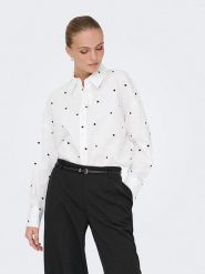 JDY Bluzka "Nelly" w kolorze białym rozmiar: XS. Białe bluzki JDY, xs, bez wzorów, z bawełny, bez kołnierzyka, bez ramiączek. Za 105.88 zł.