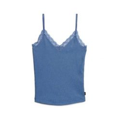 Damski tank top Superdry Vintage. Niebieskie bielizna termoaktywna damska Superdry, bez wzorów, z bawełny, vintage, bez kołnierzyka, bez ramiączek. Za 109.25 zł.