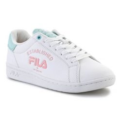 Buty Fila Crosscourt 2 Nt Logo W FFW0258-13206 białe. Białe buty treningowe bez wzorów, z gumy, bez zapięcia. Za 394.65 zł.