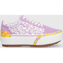 Vans tenisówki Old Skool Stacked damskie kolor fioletowy. Fioletowe trampki Vans, bez wzorów, z gumy, bez zapięcia. Za 429.99 zł.