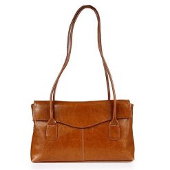 Torebka skórzana damska DAN-A T39 camel. Brązowe torebki klasyczne DAN-A, bez wzorów, ze skóry, eleganckie, bez dodatków. Za 148.50 zł.