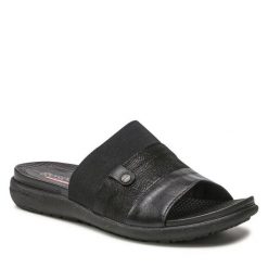 Klapki Go Soft. Czarne klapki GO SOFT, bez wzorów, bez obcasa, bez zapięcia. Za 74.99 zł.