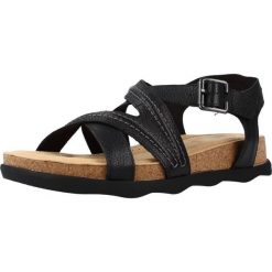 Sandały CLARKS BRYNN AVE Czarny. Czarne sandały Clarks, bez wzorów, ze skóry, bez obcasa, bez zapięcia. Za 170.99 zł.