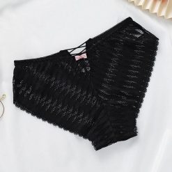 Figi transparentne z delikatnego materiału na każdą okazję Marylou. Czarne figi Intica, bez wzorów, z materiału. W wyprzedaży za 59.00 zł.