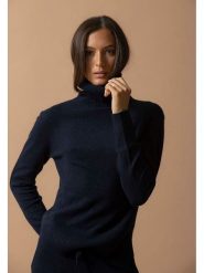 Perfect Cashmere Kaszmirowy golf "Tracy" w kolorze granatowym rozmiar: M. Niebieskie swetry Perfect Cashmere, m, bez wzorów, z kaszmiru, bez ramiączek. Za 413.99 zł.
