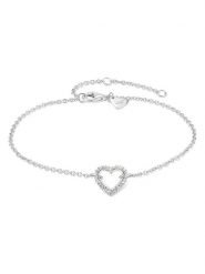 Tamaris Srebrna bransoletka z elementem ozdobnym rozmiar: onesize. Szare bransoletki Tamaris, z cyrkonią, srebrne. Za 108.99 zł.