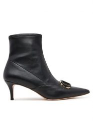 TWINSET Botki 252TCP034 00006 Czarny. Czarne botki Twinset, bez wzorów, ze skóry, bez obcasa, na szpilce, bez zapięcia. Za 1,099.00 zł.