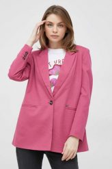 Pepe Jeans marynarka Phoebe kolor różowy jednorzędowa gładka. Czerwone marynarki i żakiety Pepe Jeans, l, bez wzorów, z jeansu, bez ramiączek. Za 599.99 zł.