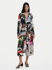 Desigual Sukienka koszulowa Collage 25SWVW45 Kolorowy Regular Fit. Sukienki Desigual, xs, bez wzorów, z wiskozy, bez kołnierzyka, bez ramiączek, koszulowe. Za 499.99 zł.