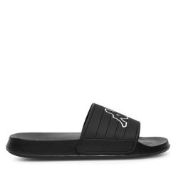 Klapki Kappa. Czarne klapki Kappa, bez wzorów, bez obcasa, bez zapięcia. Za 79.99 zł.