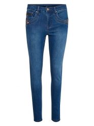 Cream Dżinsy "Brenda" w kolorze niebieskim rozmiar: W25. Niebieskie jeansy Cream, z aplikacjami, ze skóry, klasyczne. Za 65.54 zł.