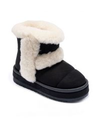 C'M Botki zimowe w kolorze czarno-kremowym rozmiar: 37. Brązowe botki C'M, bez wzorów, bez obcasa, bez zapięcia. Za 134.85 zł.