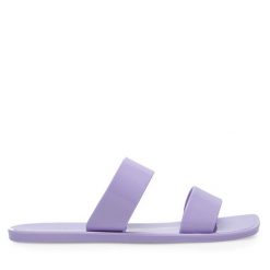 Klapki JENNY. Fioletowe klapki Jenny, bez wzorów, bez obcasa, bez zapięcia. Za 39.99 zł.