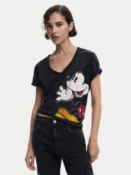 Desigual T-Shirt Mickey Joker 25SWTKAG Czarny Regular Fit. Czarne t-shirty Desigual, l, bez wzorów, z bawełny, bez kołnierzyka, bez ramiączek. Za 139.99 zł.