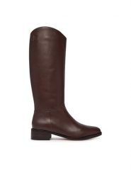 LAUREN RALPH LAUREN Kozaki 802P12995003 Brązowy. Brązowe kozaki Lauren Ralph Lauren, bez wzorów, ze skóry, bez obcasa, na płaskiej podeszwie, bez zapięcia. Za 1,599.00 zł.