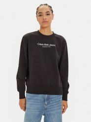 Calvin Klein Jeans Bluza Institutional J20J224913 Czarny Regular Fit. Czarne bluzy Calvin Klein Jeans, xs, bez wzorów, z jeansu, bez kaptura. Za 169.99 zł.