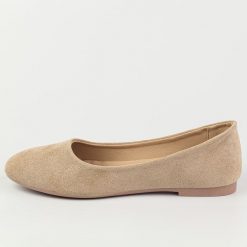 Beżowe zamszowe baleriny damskie Evento 1031. Brązowe baleriny eVento, bez wzorów, z zamszu, bez obcasa, bez zapięcia. Za 89.00 zł.