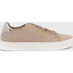Calvin Klein sneakersy skórzane Cupsole Unlined Lace Up kolor beżowy. Brązowe buty sportowe lifestyle Calvin Klein, bez wzorów, z gumy, sportowe, z okrągłym noskiem, bez zapięcia. Za 599.99 zł.