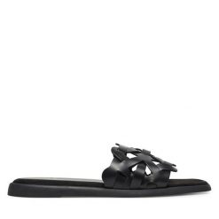 Klapki Unisa. Czarne klapki Unisa, bez wzorów, bez obcasa, bez zapięcia. Za 279.99 zł.