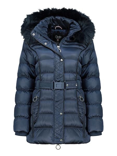Canadian Peak Parka zimowa "Aimeraudeak" w kolorze granatowym rozmiar: 164. Niebieskie płaszcze Canadian Peak, na zimę, bez wzorów, z tkaniny, bez kaptura. Za 252.94 zł.