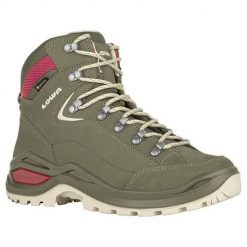 Buty trekkingowe damskie Lowa Renegade Evo Mid Gtx. Zielone buty trekkingowe Lowa, bez wzorów, z materiału, bez zapięcia. Za 1,067.00 zł.