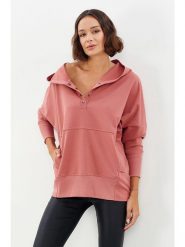 Milan Kiss Bluza w kolorze różowym rozmiar: XL. Różowe bluzy Milan Kiss, xl, bez wzorów, bez ramiączek, z kapturem. Za 127.35 zł.