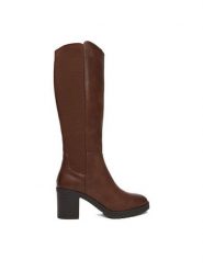 Clara Barson Kozaki CEO-HL0189101-B08 Brązowy. Brązowe kozaki Clara Barson, bez wzorów, z materiału, bez obcasa, na słupku, bez zapięcia. Za 229.99 zł.