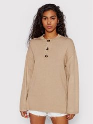 NA-KD Sweter Knitted 1100-005425-1844-003 Beżowy Oversize. Brązowe swetry NA-KD, xl, bez wzorów, z wiskozy, bez ramiączek. Za 269.99 zł.