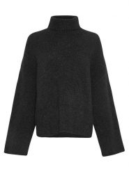 MOSS COPENHAGEN Sweter "Erica" w kolorze czarnym rozmiar: XS/S. Czarne swetry Moss Copenhagen, s, bez wzorów, z wełny, bez ramiączek. Za 215.71 zł.