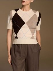Wełniany sweter w romby - wielobarwny. Swetry Reserved, l, bez wzorów, z dzianiny, bez ramiączek. Za 159.99 zł.