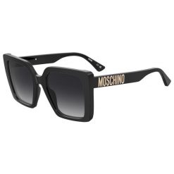 Okulary przeciwsłoneczne MOSCHINO MOS172/S 807 dla kobiet, rozmiar 54 mm. Czarne okulary przeciwsłoneczne MOSCHINO, bez wzorów. W wyprzedaży za 651.05 zł.