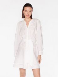 Tommy Hilfiger Sukienka codzienna WW0WW37962 Biały Regular Fit. Białe sukienki Tommy Hilfiger, na co dzień, bez wzorów, z bawełny, bez kołnierzyka, bez ramiączek, proste. Za 449.99 zł.
